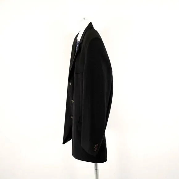 Joseph & Feiss International Thick Textured‎ Wool Black 44R Sport Coat 3 Button